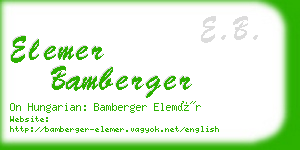 elemer bamberger business card